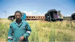  ?? Picture: Kyle Cowan ?? Farm worker David Mokhomo was one of several locals who tried to pull injured passengers from the burning Shosholoza Meyl train.