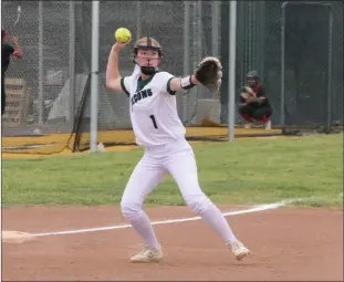  ?? Courtesy of Christophe­r Pedigo ?? River Valley freshman third baseman Payton Smith throws out a runner during a game this season.