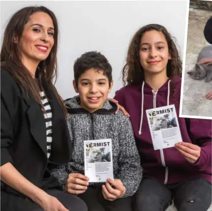  ?? FOTO WALTER SAENEN ?? Nadia Ould Aissa met twee van haar vier kinderen, Rayan (11) en Sophia (13).