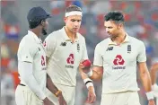  ?? BCCI ?? England picked (from right) James Anderson, Stuart Broad and Jofra Archer along with a fourth pace option in Ben Stokes for the third Test. The last time they played a single spinner in India was in 2001.