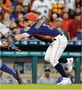  ??  ?? s outfielder Delino DeShields and Astros third baseman Alex Bregman, the Rangers t the Rangers have struggled out of the gate this season while the Astros are clicking. Karen Warren / Houston Chronicle