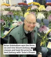  ??  ?? Brian Sidebo om won the three, six and nine bloom fantasy classes and took the prize for best fantasy with ‘Evan’s Dream’