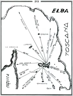  ??  ?? L’Arcipelago toscano disegnato da Mauro Mancini (illustrazi­one da «Navigare Lungocosta», ed. «Il Tagliamare»)