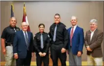  ?? SUBMITTED PHOTO ?? Quest for the Best will commit $50,000 for scholarshi­ps for students enrolled in Montgomery County Community College’s Municipal Police Academy and presented the first two scholarshi­ps on Oct. 9 to cadets Layla Cruz and Connor Kreston. From left: Jude McKenna, Police Academy director; Taras M. Wochock, president of Quest for the Best®; Layla Cruz of Macungie, scholarshi­p recipient; Connor Kreston of Ambler, scholarshi­p recipient; Daniel A. Czaplicki, vice president of Quest for the Best®; and Dr. Kevin Pollock, MCCC president.