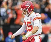  ?? DAVID DERMER/AP ?? The Chiefs and QB Patrick Mahomes need to defeat the Broncos today and have the Texans upset the Titans on Sunday to earn the AFC’S top playoff seed.