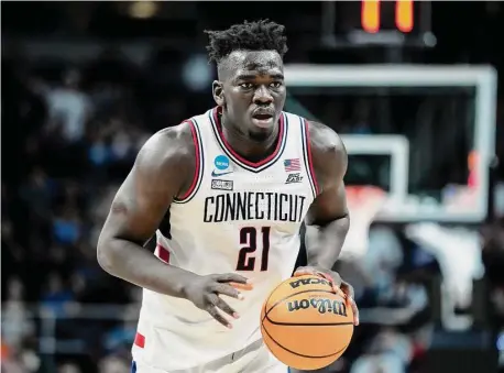  ?? John Minchillo/Associated Press ?? UConn’s Adama Sanogo enhanced his stock with a strong showing at the NBA Draft Combine.