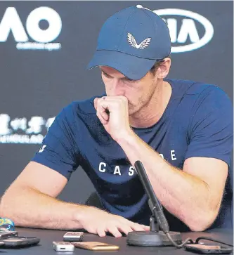  ?? REUTERS ?? Cabizbajo, así lució el escocés Andy Murray tras anunciar su retiro de las canchas de tenis en el 2019.