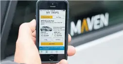  ?? PAUL SANCYA/THE ASSOCIATED PRESS FILE PHOTO ?? GM’s mobility unit, Maven, said it is testing a new peer-to-peer car sharing offering through the Maven app in Detroit, Ann Arbor, Mich., and Chicago.