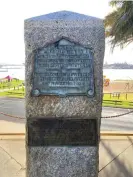  ?? Photograph: Yoorrook Justice Commission ?? A colonial monument to Edward Henty in Portland, Victoria.