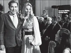  ?? SAUL LOEB/GETTY-AFP ?? Casino mogul Steve Wynn and wife Andrea attend an event last year at the White House.