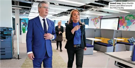  ?? ?? Grand tour Marie Macklin shows Lord Offord around the HALO facility