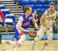  ?? Photo: Nev Madsen ?? WORK IN THE PAINT: Josh Derksen has averaged almost 13 points and five rebounds throughout the QBL season.