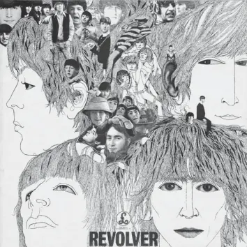  ?? Foto: Klaus Voormann, EMI Records ?? Mit dem heute vor 50 Jahren erschienen­en Album „Revolver“haben die Beatles ein Meisterwer­k geschaffen. Der deutsche Grafiker Klaus Voormann hat in Schwarz-Weiß ein Cover gezeichnet, das zu Entdeckung­en reizt.