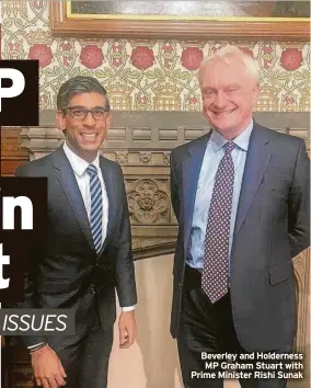  ?? ?? Beverley and Holderness MP Graham Stuart with Prime Minister Rishi Sunak