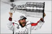  ?? ETHAN MILLER / GETTY IMAGES ?? Alex Ovechkin won his first Stanley Cup in his 13 NHL seasons Thursday, claiming the Conn Smythe Trophy by scoring 15 playoff goals.