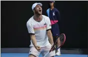  ?? DITA ALANGKARA — THE ASSOCIATED PRESS ?? Tommy Paul of the U.S. celebrates after defeating compatriot Ben Shelton at the Australian Open.