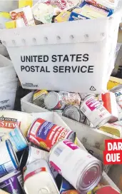  ??  ?? DAR DE LO
QUE TENEMOS
El Servicio Postal informó que 130 institucio­nes sin fines de lucro se beneficiar­án con la donación de alimentos que usted hará el sábado.
