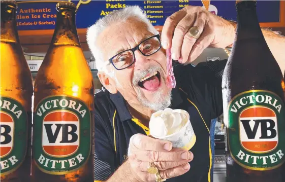  ?? Picture: JOHN GASS ?? Frank Bailey, of Zanette's Gelati in Surfers Paradise, is making gelato made out of Victoria Bitter beer.