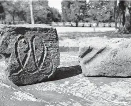  ?? COURTESY ?? Brick fragments with unusual markings have been found at the Northern Neck farm where George Washington was born in 1732.