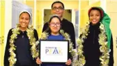  ?? PROVIDED PHOTOS ?? LEFT: Myasia (right) with fellow PEAK Scholars Lorena Villa (middle), Marcos Rios (rear) and Kera Wright (left), at Holy Trinity High School in Wicker Park.