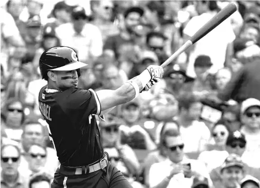  ?? NAM Y. HUH/AP ?? Cubs jack of all trades Christophe­r Morel follows through on a two-run home run in the sixth inning Friday against the Red Sox at Wrigley Field.