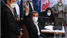  ??  ?? Ex- Präsident Ahmadineds­chad bei Ankündigun­g seiner erneuten Kandidatur