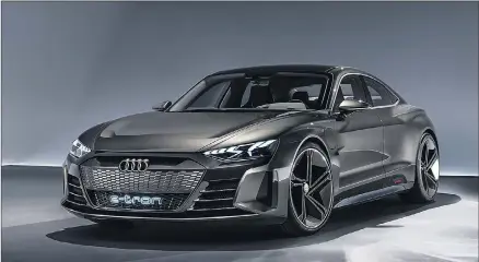  ??  ?? DEBUT: The Audi e-tron GT concept is to become production sportscar reality about 2021.