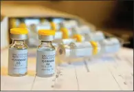  ?? (AP/Courtesy of Johnson & Johnson/Cheryl Gerber) ?? This photo taken earlier this month shows a single-dose coronaviru­s vaccine developed by Johnson & Johnson. The company said Wednesday that the vaccine is in the final phase of testing.