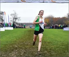  ??  ?? Fionnuala McCormack of Kilcoole A.C., Co. Wicklow, on her way to winning the national Senior cross country title on November 24.