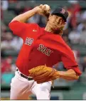 ?? STUART CAHILL / BOSTON HERALD FILE ?? Red Sox starter Garrett Richards, known for his high spin rate, spoke out against MLB’s recent crackdown on sticky substances being put on the ball, saying it could severely alter some pitchers’ careers.