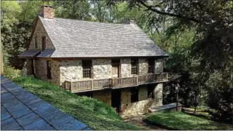  ?? SUBMITTED PHOTO ?? The 1750Lesher Mansion, or Oley Forge Mansion, where grain could be transporte­d to the attic off the limestone cliff.