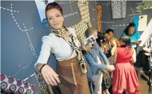  ??  ?? CARD-CARRYING FASHIONIST­A: Corlene Furstenbur­g at the Kisua launch at Melrose Arch. Below is the brand’s creative director Danica Lepen