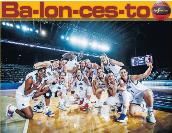  ??  ?? Tiffany Hayes, Marica Gajic, Karlie Samuelson, Nikolina Micic, Umo Dieng, Katie Samuelson, Maite Cazorla, Emese Hof, Andrea Vilaró, Bella Alarie, Silvia Domínguez y Leo Rodríguez.