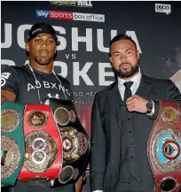  ?? PHOTO: PHOTOSPORT ?? A boxer who has fought both Anthony Joshua (left) and Joseph Parker favours Joshua to win.