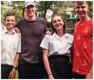  ??  ?? On location: Benedict Cumberbatc­h as Brexiteer Dominic Cummings (left) and (inset) with three of the Millard children