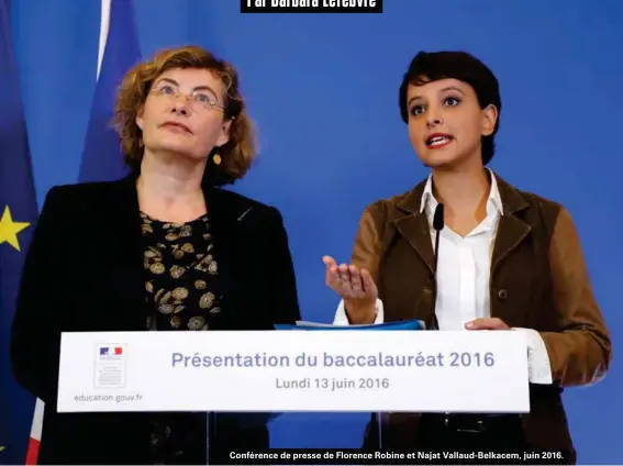  ??  ?? Conférence de presse de Florence Robine et Najat Vallaud-belkacem, juin 2016.