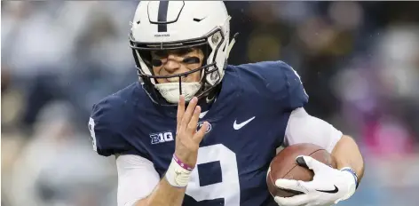  ?? SCOTT TAETSCH/GETTY IMAGES ?? Trace Mcsorley is one of four quarterbac­ks on the Riders’ negotiatio­n list, part of which was revealed yesterday. He has thrown 73 touchdowns as a starter in becoming the winningest quarterbac­k in Penn State history.