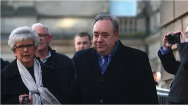  ??  ?? Former first minister Alex Salmond arrives at the High Court in Edinburgh