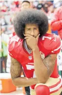  ??  ?? Colin Kaepernick controvers­ially knelt during the national anthem.