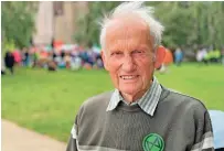  ?? KARLA ADAM/WASHINGTON POST ?? Arnold Pease, 93, a retired teacher, was arrested at a London climate protest for refusing to leave a road.