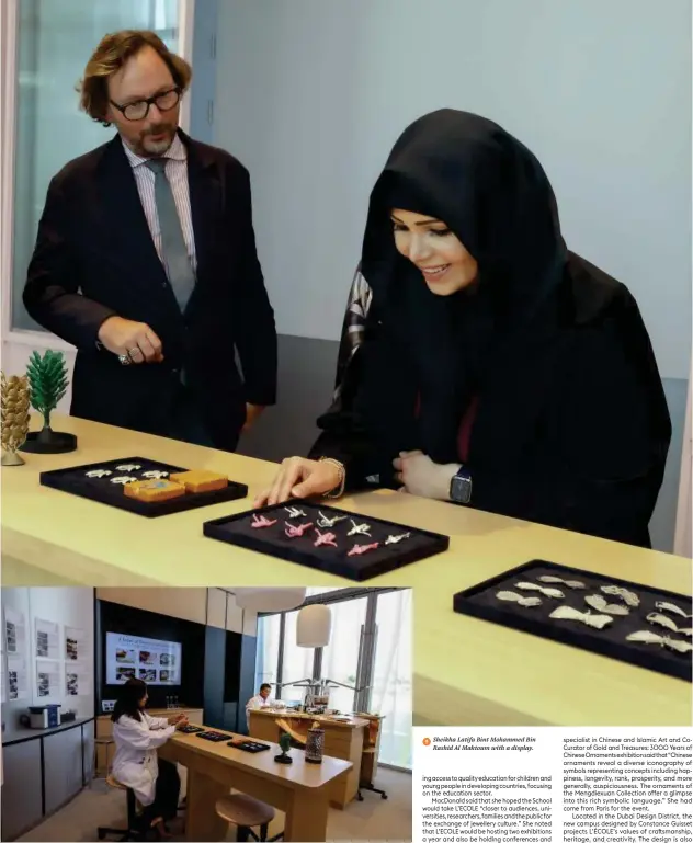  ?? ?? Sheikha Latifa Bint Mohammed Bin ↑ Rashid Al Maktoum with a display.