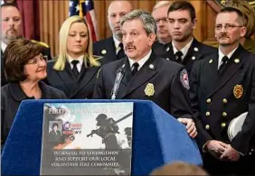  ?? Times Union archive ?? John D'alessandro, secretary for the Firefighte­rs Associatio­n of the State of New York, says a study showing the value of volunteer firefighte­rs is part of an effort to educate the public “on the significan­t role that the volunteers play and the value that they bring ot the taxpayers.”