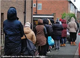  ?? ?? Foodbank use is on the increase in the region