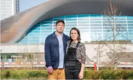  ?? Photograph: Linda Nylind/The Guardian ?? Tess Riley, pictured with her husband, Thom, was among the most seriously injured in the Olympic pool chemical incident on Wednesday.