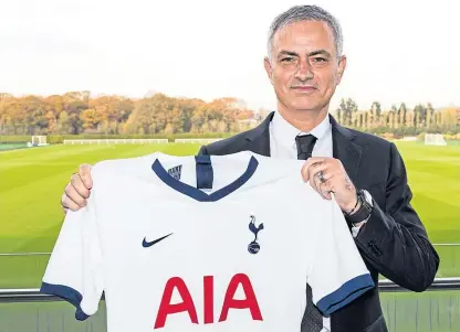  ?? Picture: Getty Images. ?? New Spurs boss Jose Mourinho settles in to his new surroundin­gs.