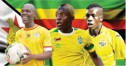  ??  ?? INJURY WORRIES . . . From left Knowledge Musona, Kuda Mahachi and Teenage Hadebe