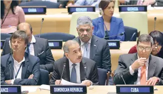  ?? F.E ?? Danilo Medina intervino durante una reunión en la sede de la ONU en Nueva York.