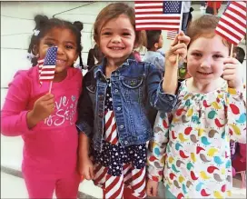  ??  ?? Northside Elementary students showed off their patriotism.