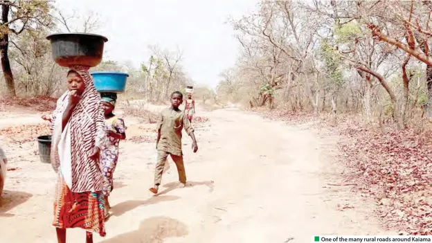  ?? By Tadaferua Ujorha, who was in Kwara ?? One of the many rural roads around Kaiama