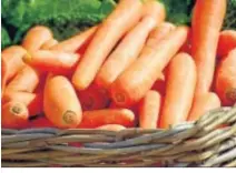  ??  ?? Zanahorias, un alimento con un alto componente de carotenos.